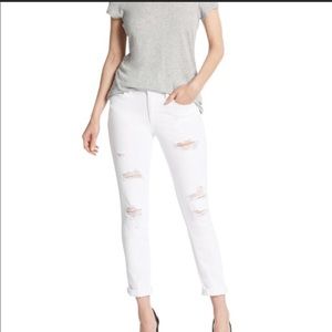 Joe’s Jeans white distressed skinny fit mid rise